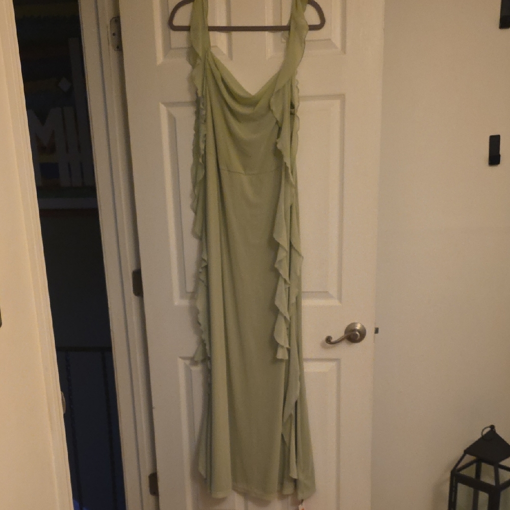 Cider Asymmetrical Dress with Ruffle Detail